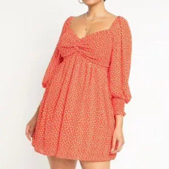 Eloquii Dresses & Skirts - NWOT Eloquii Red & White Polka Dot Twisted Bodice Mini Dress in Size 26